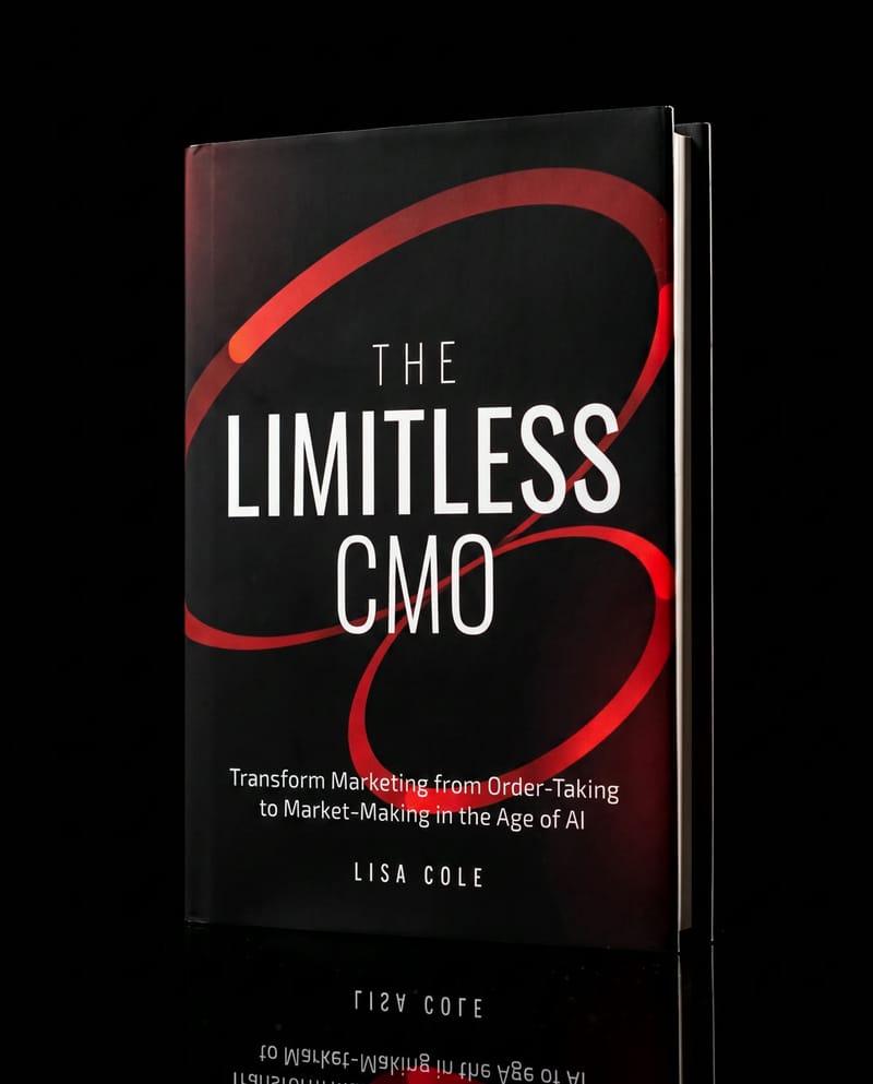 The Limitless CMO hardcover, photographed on black with a single hard light